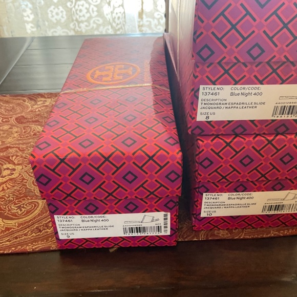 Tory Burch T Monogram Espadrille slides in blue night,  MSRP$248 - Picture 4 of 4